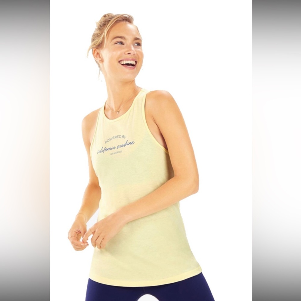 FABLETICS California Sunshine Yellow Racerback Tank S Small $40 EUC